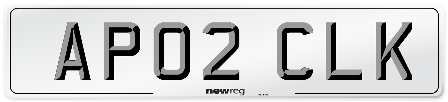 AP02 CLK Number Plate from New Reg